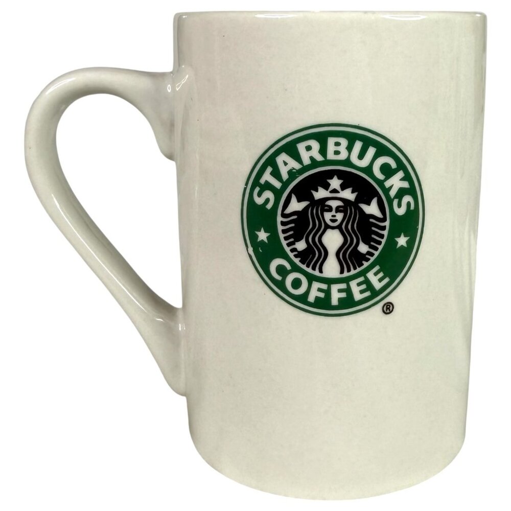 2008 Starbucks Siren Mermaid Logo Mug Ceramic Coffee 10oz Classic White Green - Picture 3 of 6